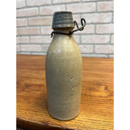 Antique 1800s L. Werrbach Milwaukee Wis. Clay Stoneware Beer Bottle w/ Cork Wire