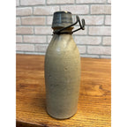 Antique 1800s L. Werrbach Milwaukee Wis. Clay Stoneware Beer Bottle w/ Cork Wire