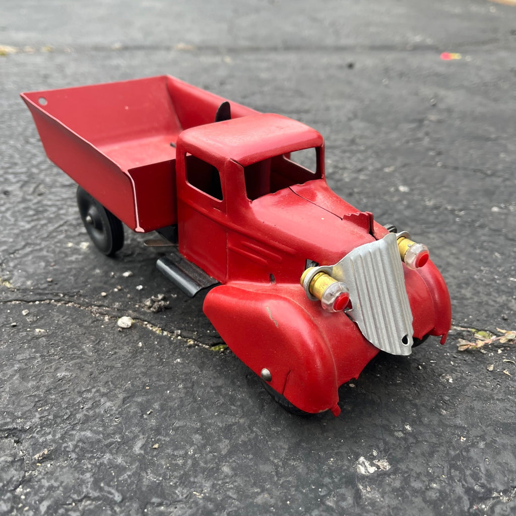 Vintage Marx Wyandotte Red Dump Truck Pressed Steel Toy