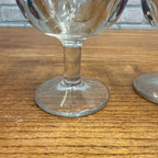 Vintage Pair Hamm’s Beer Goblet Thumbprint Heavy Stemmed Schooner Glass 6" Barware