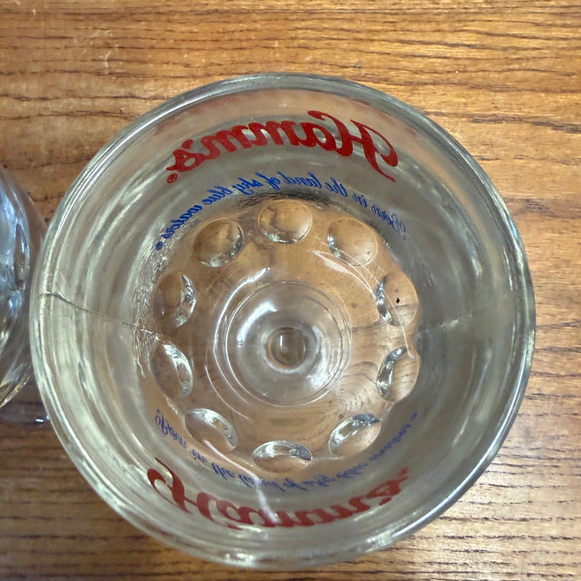 Vintage Pair Hamm’s Beer Goblet Thumbprint Heavy Stemmed Schooner Glass 6" Barware