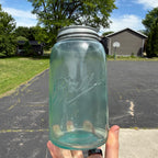 Vintage Mason Ball Jar Fruit Canning Triple L Nice W/ Lid  "P3"