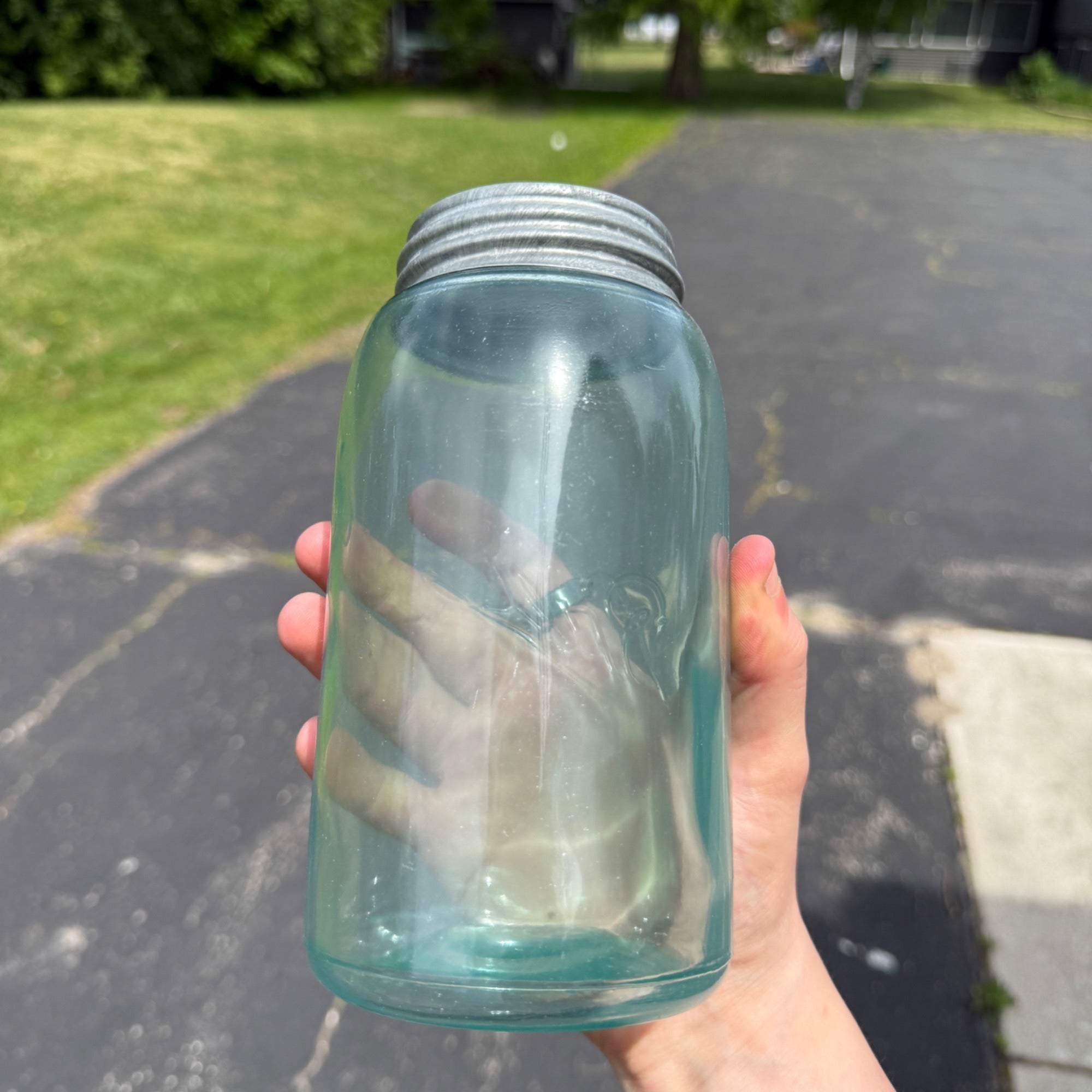 Vintage Mason Ball Jar Fruit Canning Triple L Nice W/ Lid  "P3"
