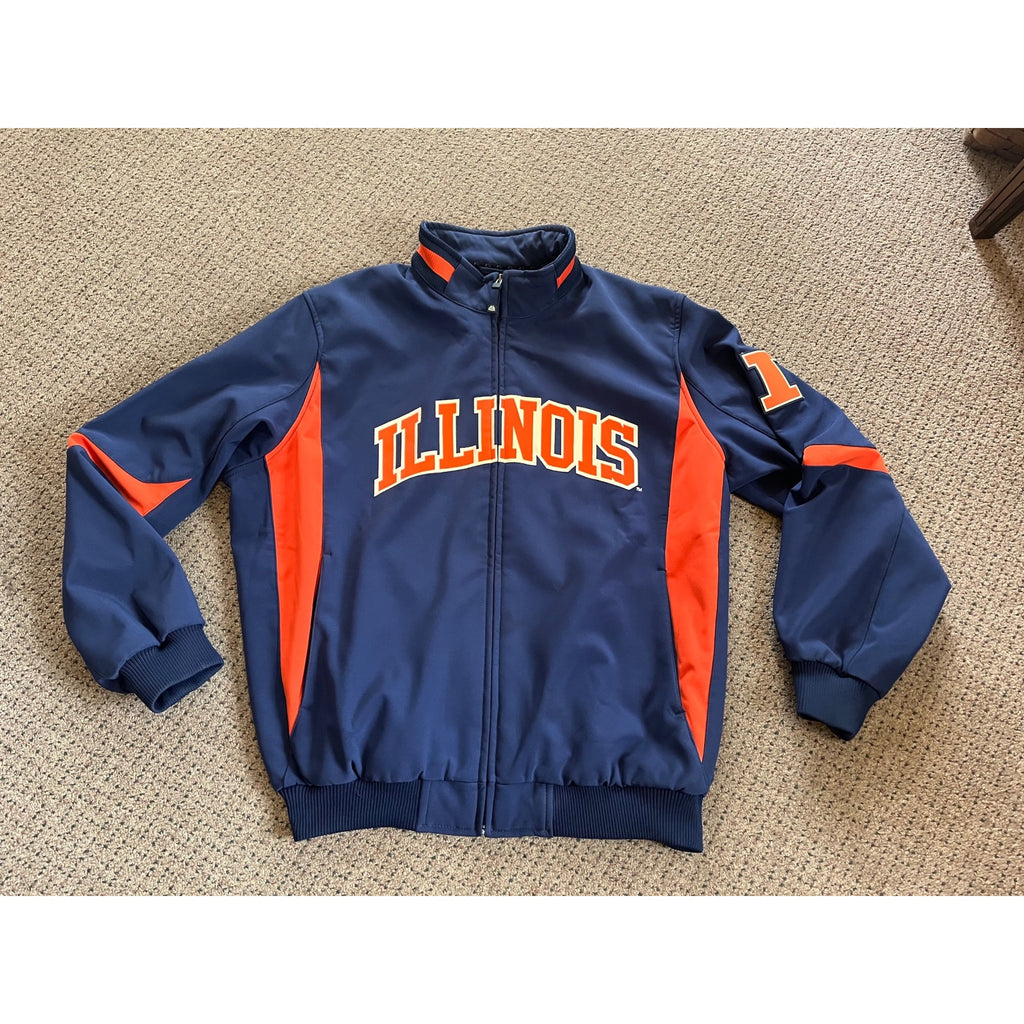Majestic University of Illinois Fighting Illini Therma Jacket Mens Size XL Blue