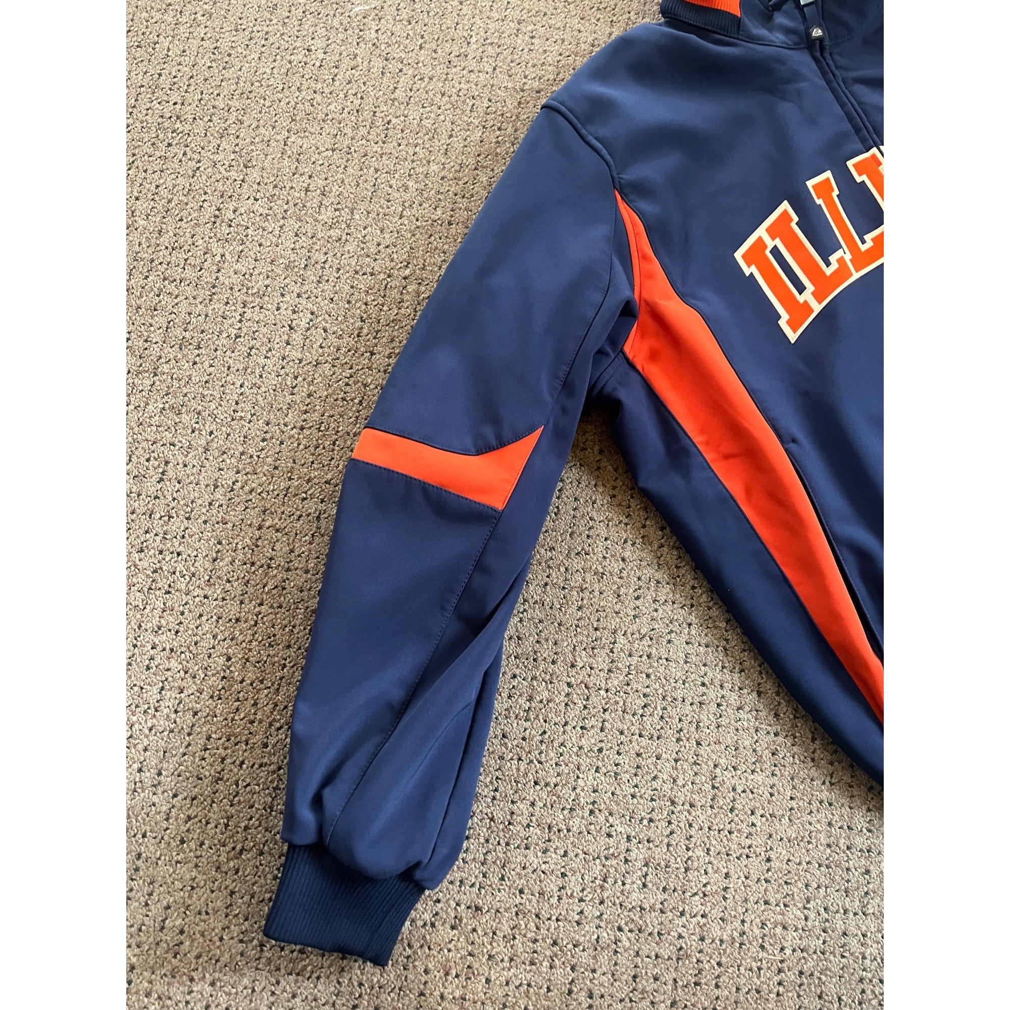 Majestic University of Illinois Fighting Illini Therma Jacket Mens Size XL Blue