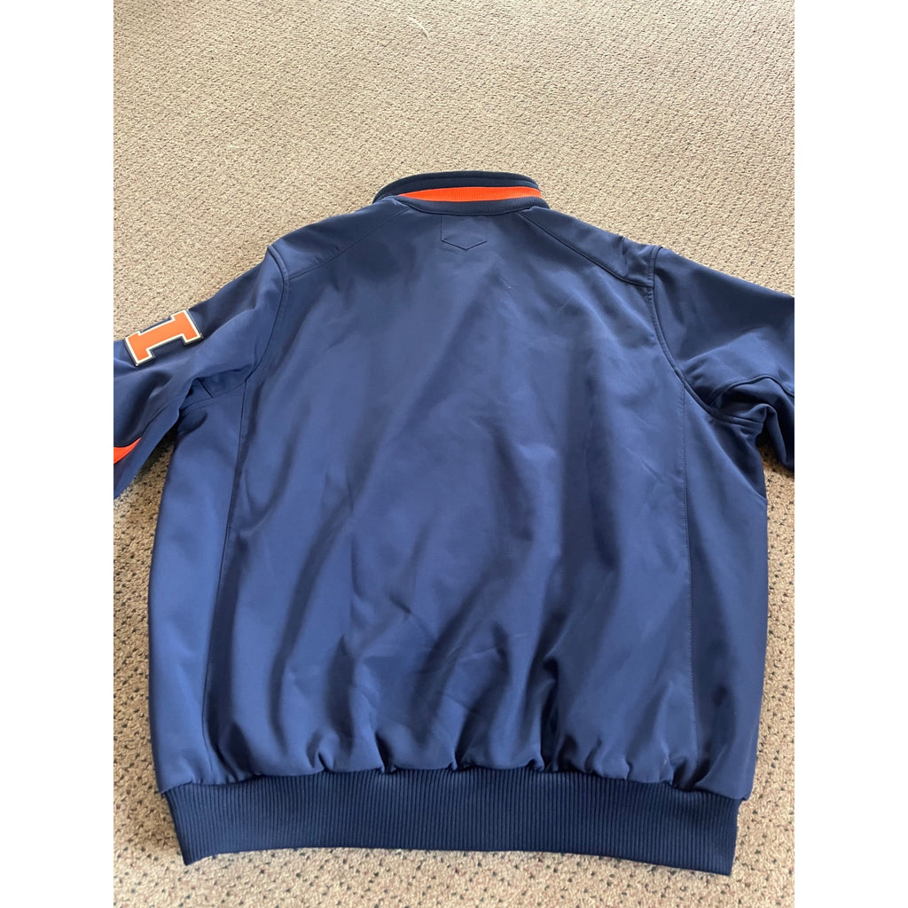 Majestic University of Illinois Fighting Illini Therma Jacket Mens Size XL Blue