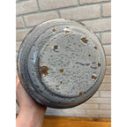 Antique Primitive Grey Graniteware Enamelware Spittoon Saloon Bar Farmhouse Kitchen Decor