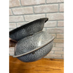 Antique Primitive Grey Graniteware Enamelware Spittoon Saloon Bar Farmhouse Kitchen Decor