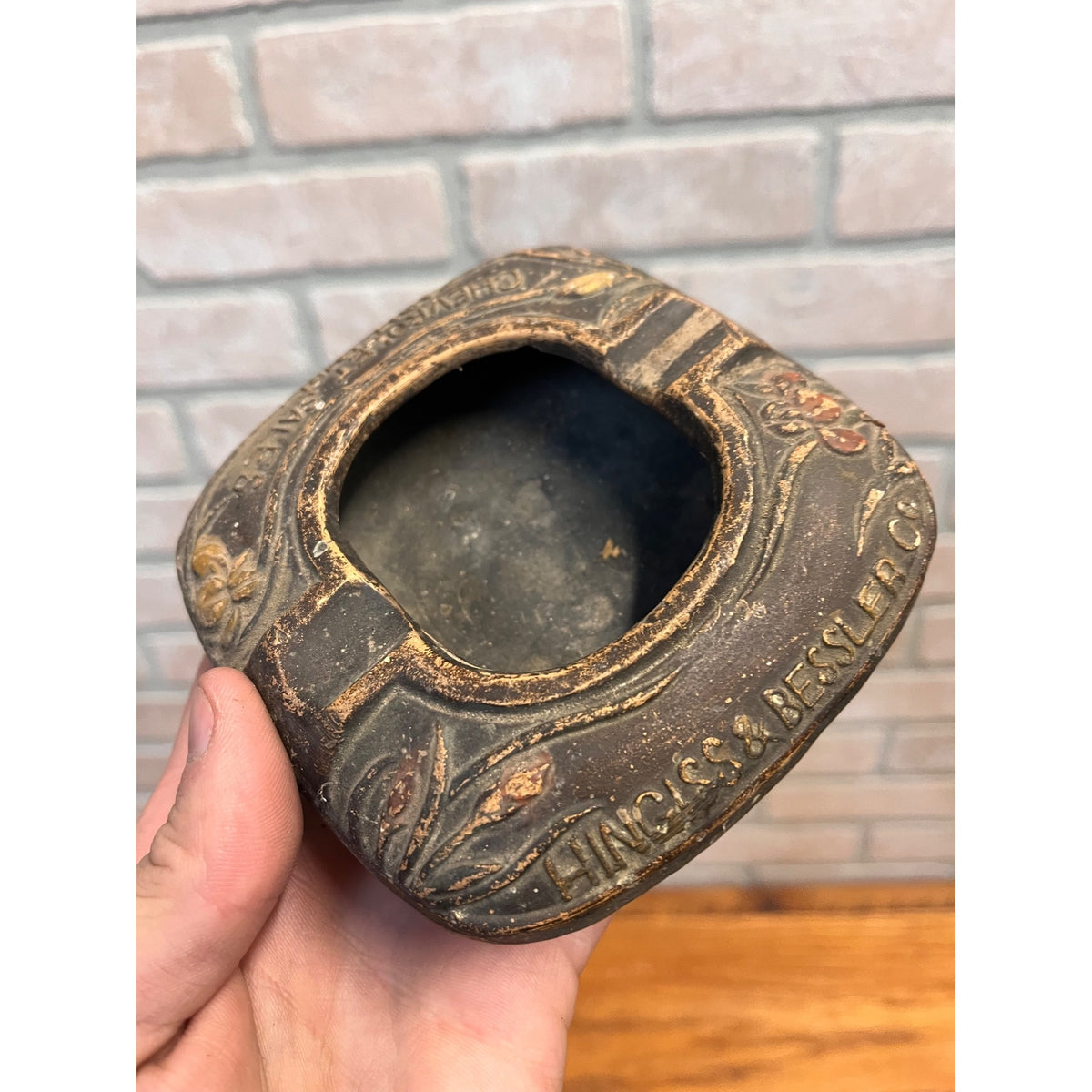 Vintage 1920s Chevrolet Chevy Hingiss & Bessler Kiel WI Advertising Ashtray Farm