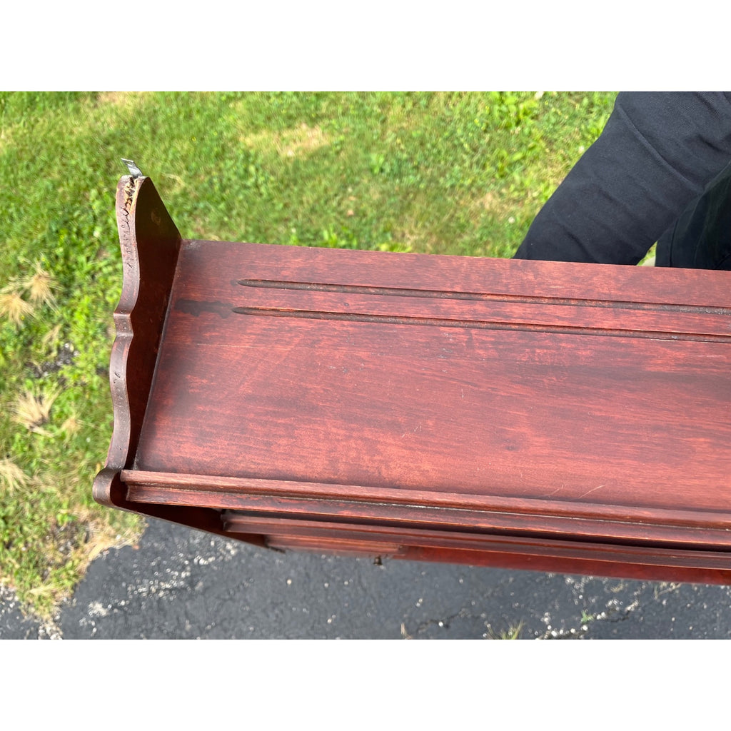 Vintage 1940s Mahogany Victorian Revival Hanging Wall Shelf Cabinet Trinkets Whatnot
