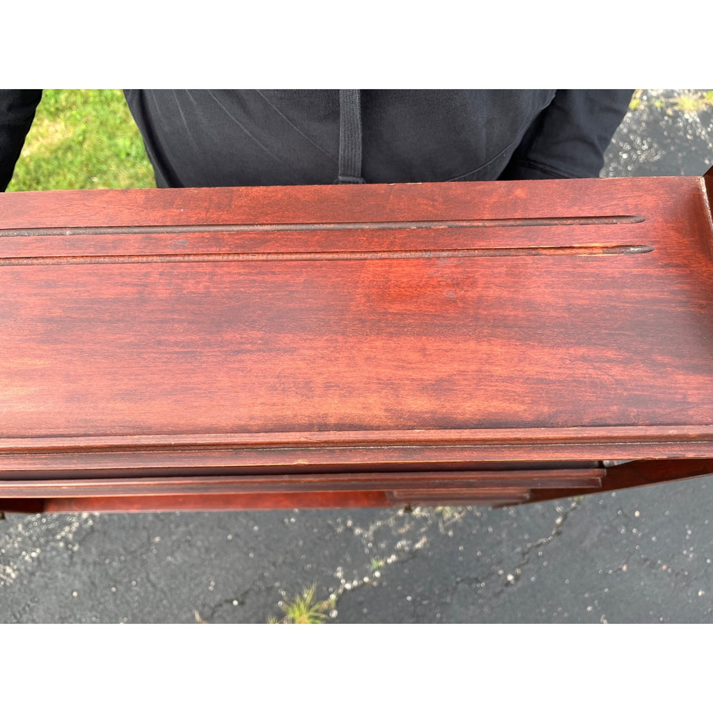 Vintage 1940s Mahogany Victorian Revival Hanging Wall Shelf Cabinet Trinkets Whatnot