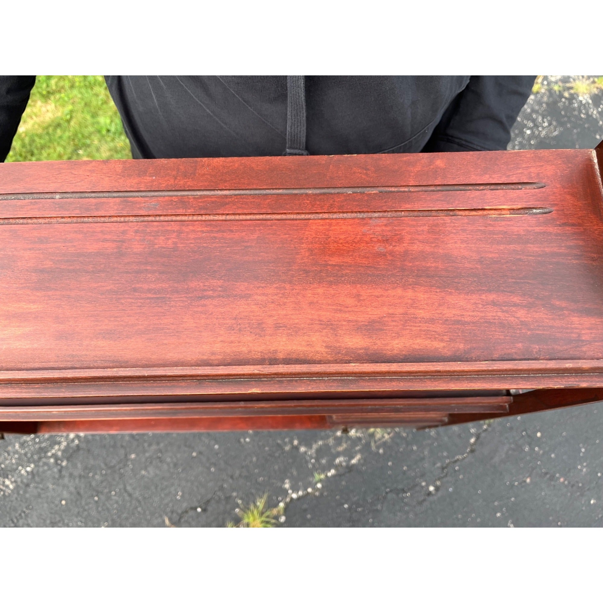 Vintage 1940s Mahogany Victorian Revival Hanging Wall Shelf Cabinet Trinkets Whatnot