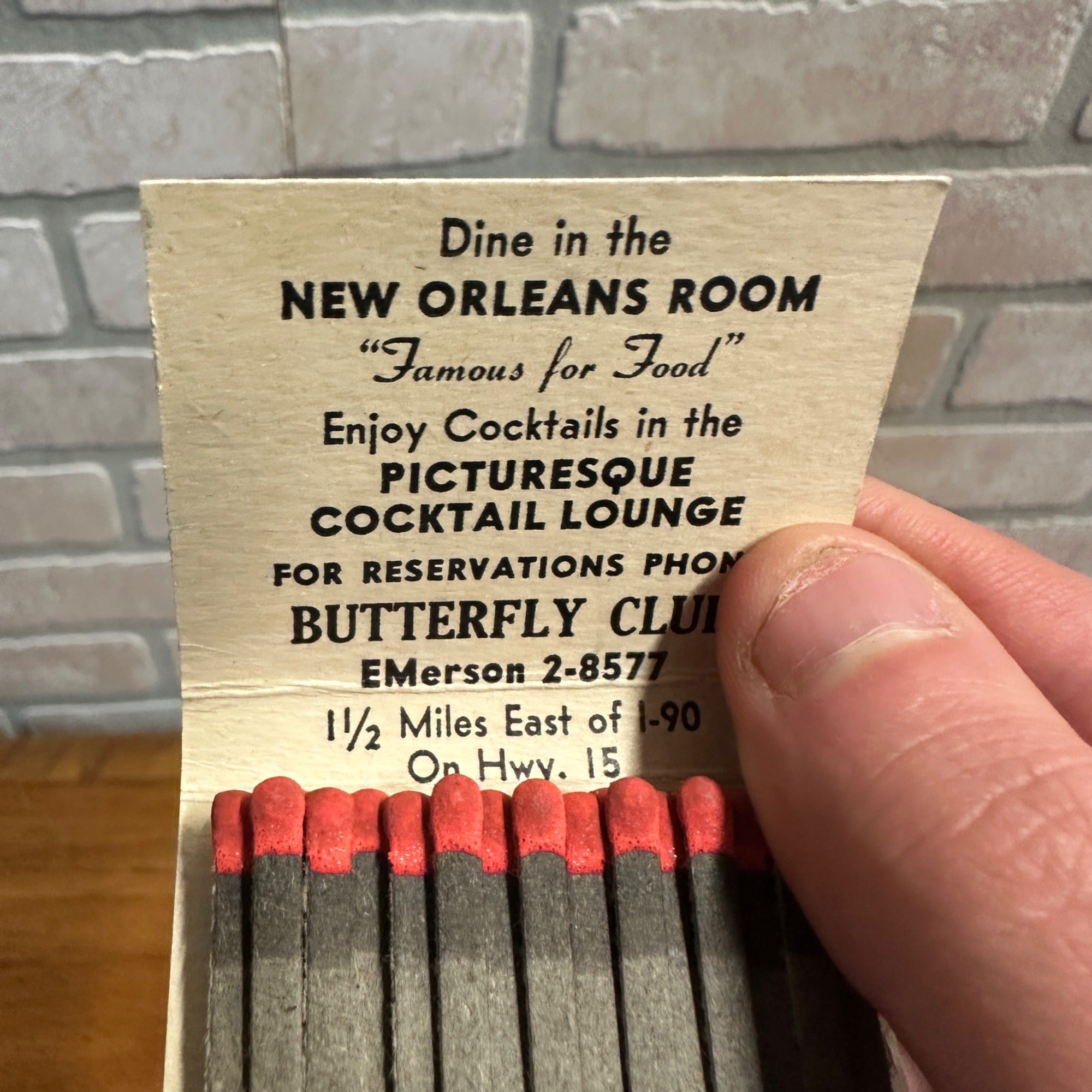 Butterfly Club Beloit WI Wisconsin Vintage Matchbook Cover