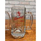 (2) VINTAGE LEINENKUGELS BEER HEAVY GLASS MUG LIBBEY THUMB HOLD 12oz