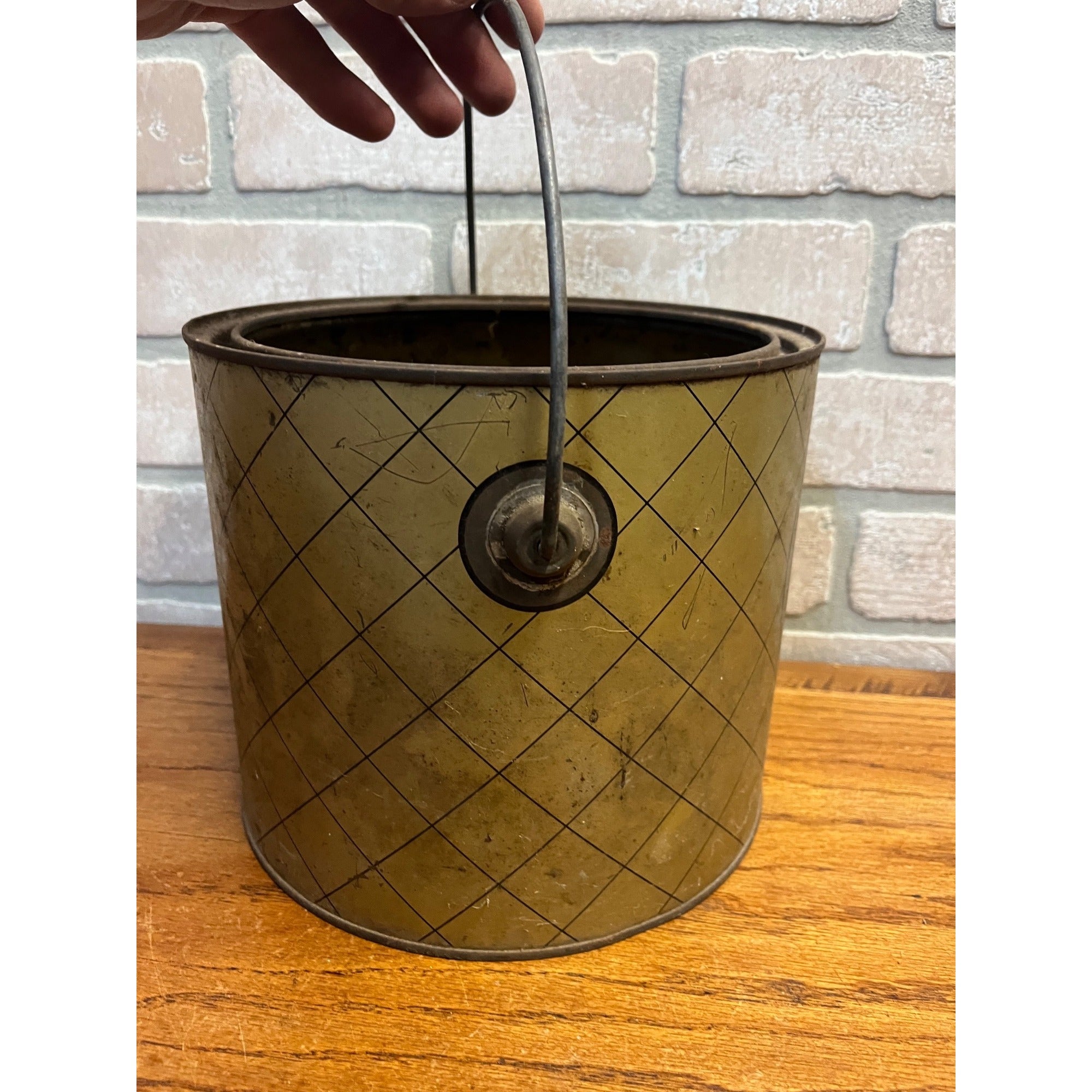 Vintage Kuehn OK Herring Milwaukee Wisconsin Advertising Tin Pail Can Bucket