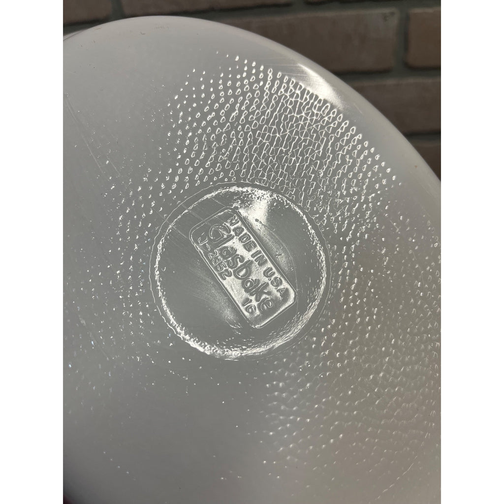Vintage Currier & Ives Divided Baking Dish The Road in Winter Pattern Glasbake USA Milk Glass Ovenware Casserole
