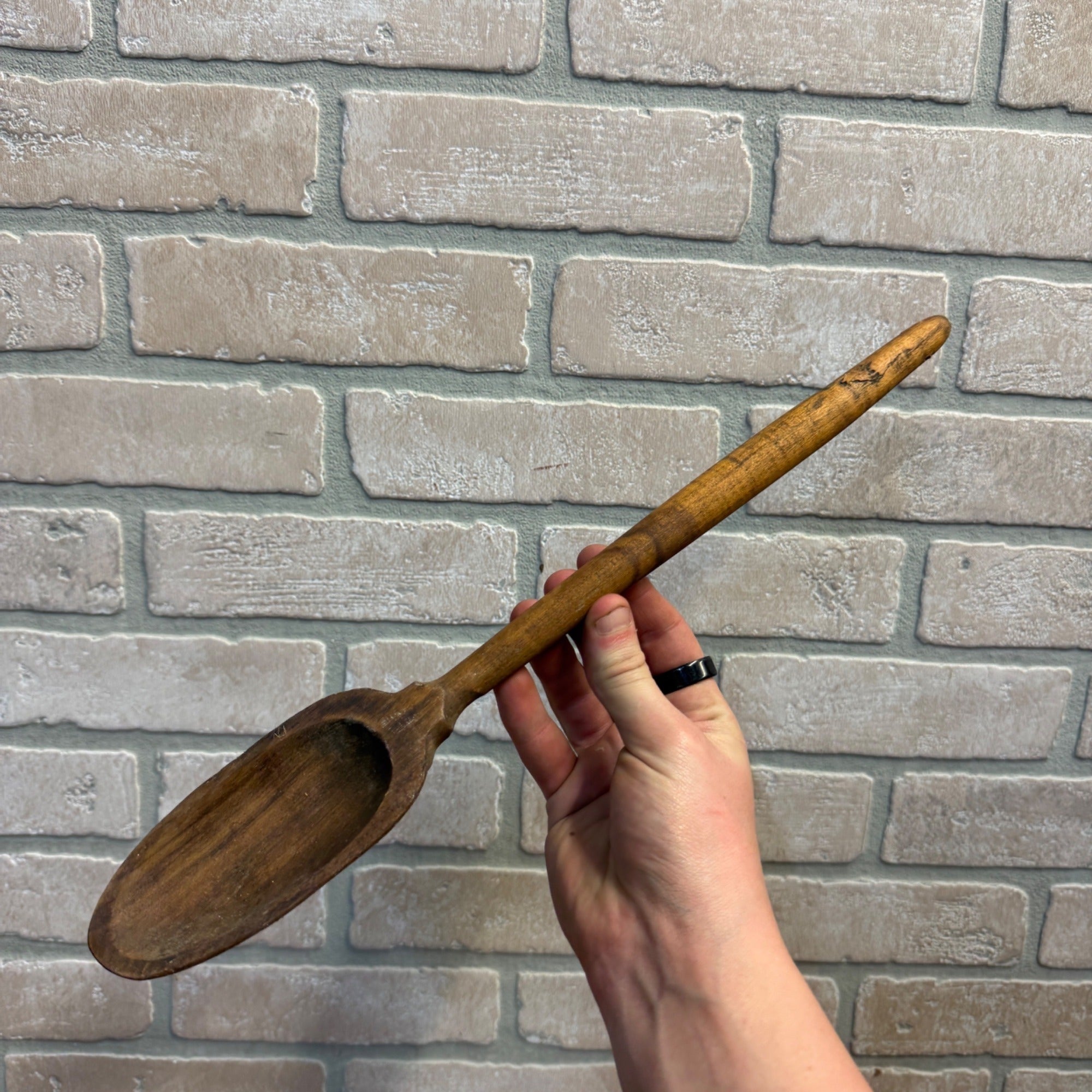 Vintage Handmade Wooden Kitchen Spoon Primitive Style