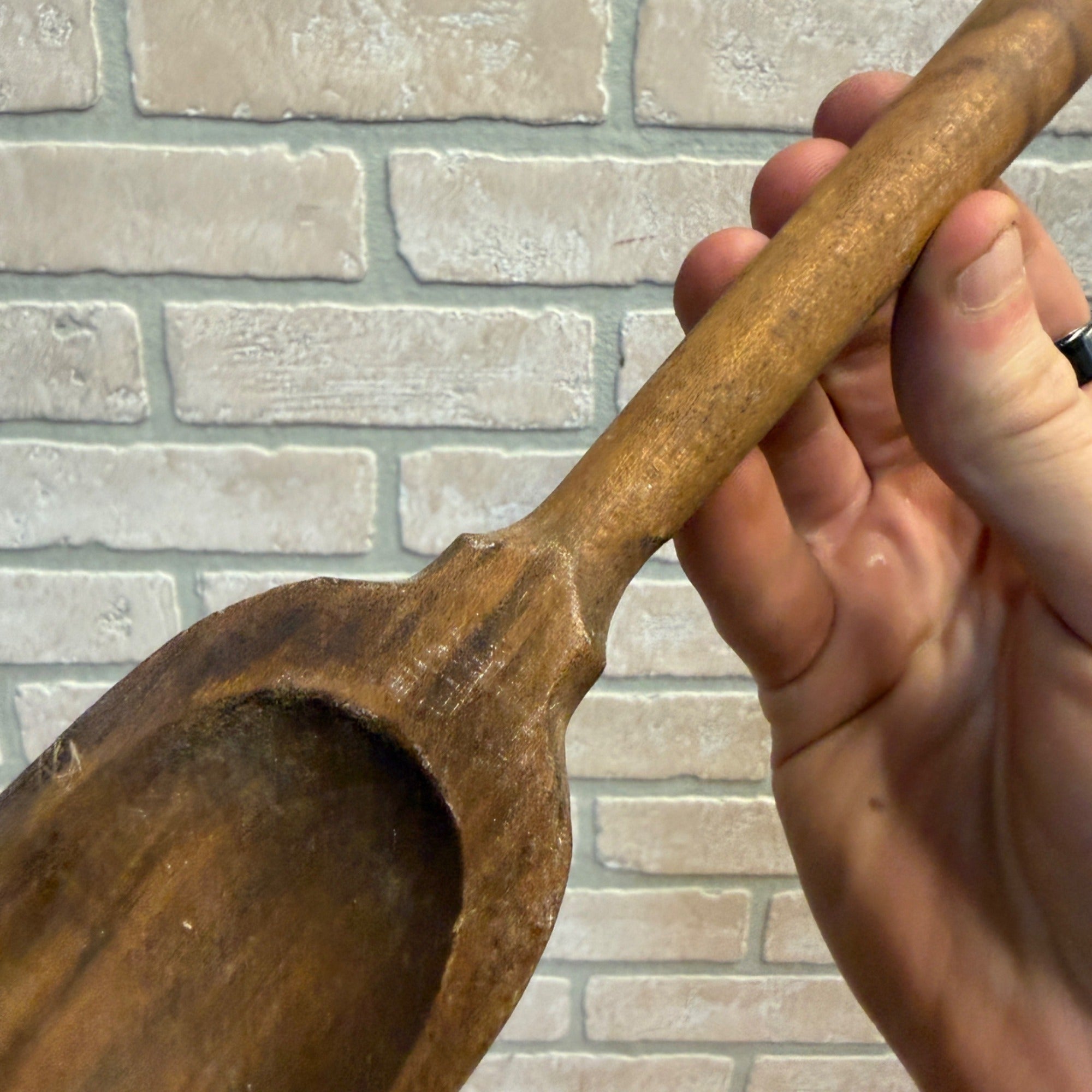 Vintage Handmade Wooden Kitchen Spoon Primitive Style