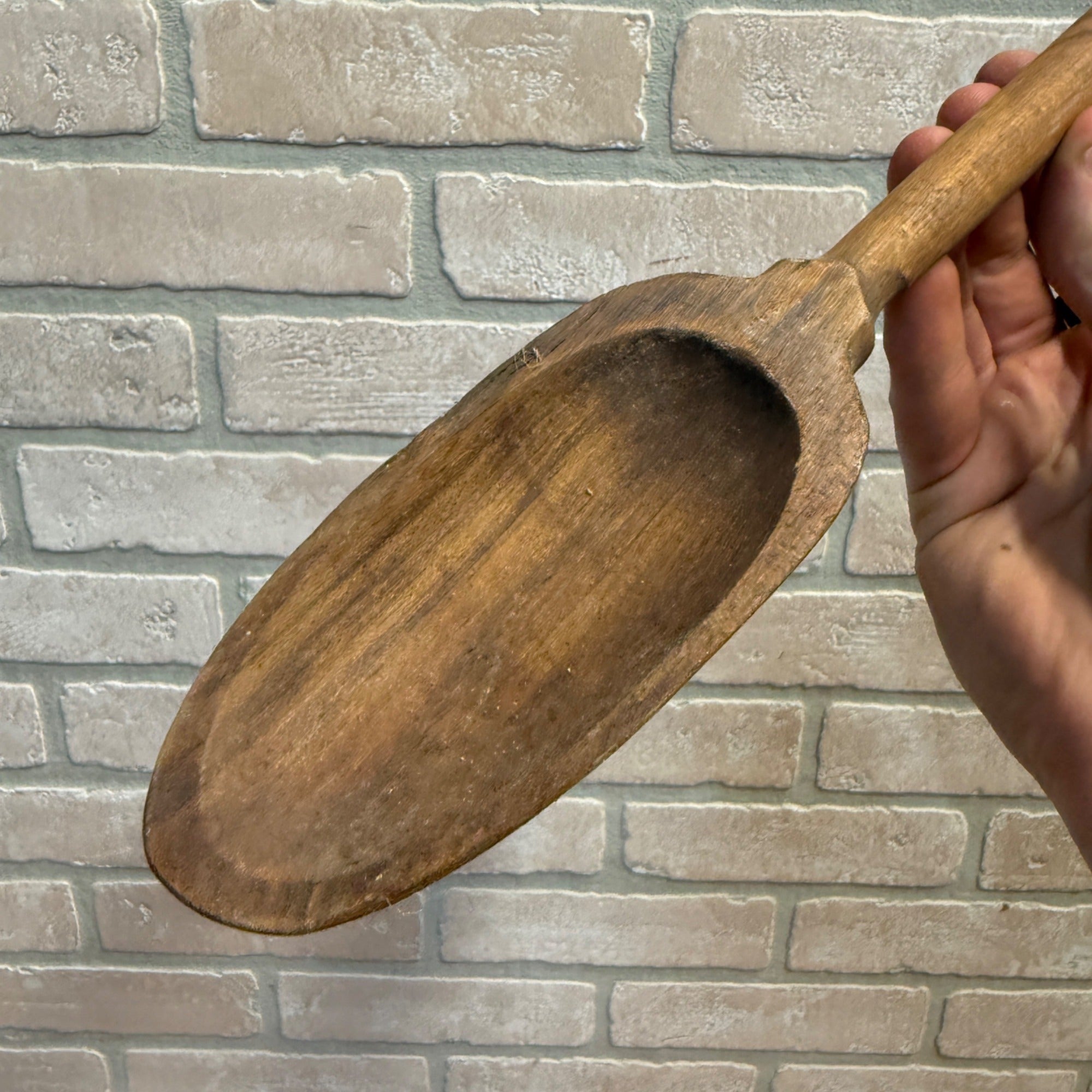 Vintage Handmade Wooden Kitchen Spoon Primitive Style