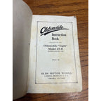 Vintage Paperback Instruction Book Oldsmobile Model 45-B Automobile Manual Lansing, Michigan 1920