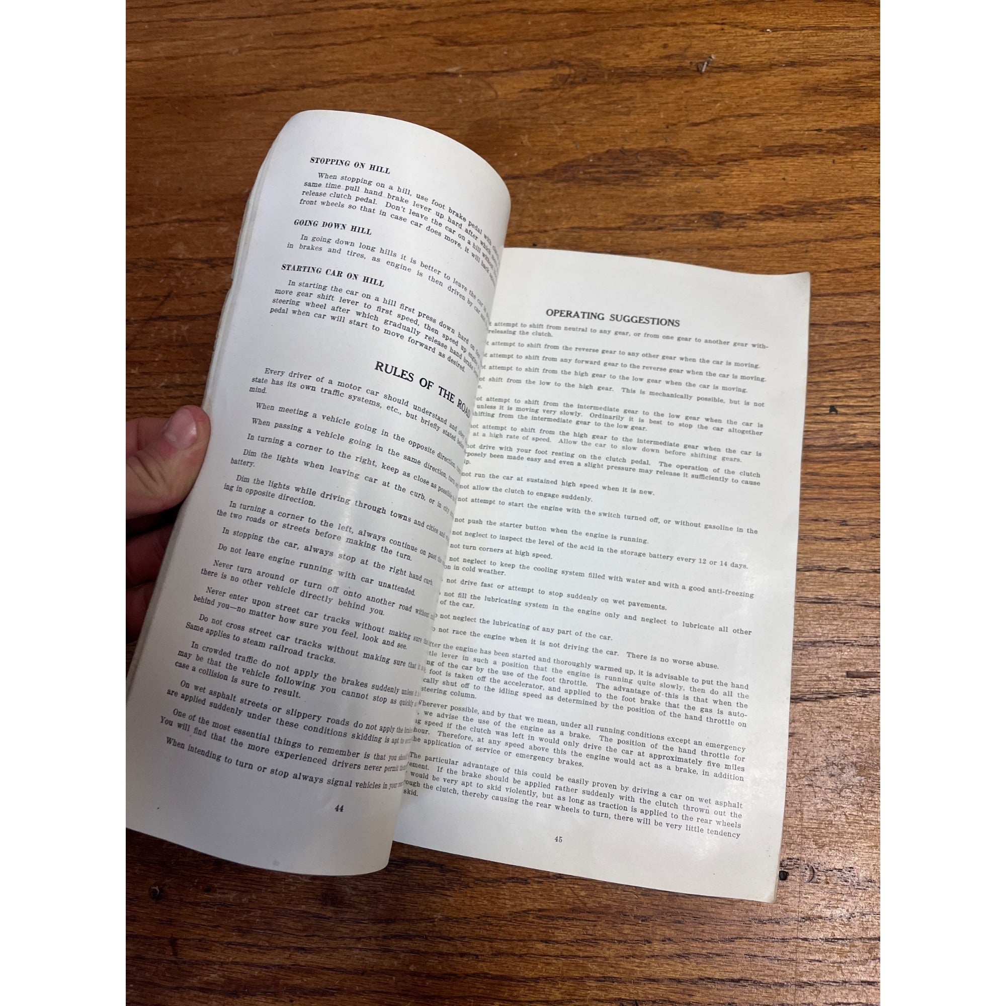 Vintage Paperback Instruction Book Oldsmobile Model 45-B Automobile Manual Lansing, Michigan 1920