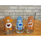 Vintage Care Bears Pizza Hut Glasses Set of 3 Tenderheart Grumpy Friend Bear 1983