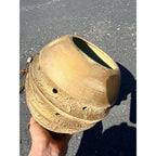 Vintage MCM Pottery Ceramic Beehive Hanging Lamp Gold White Mid Century Modern