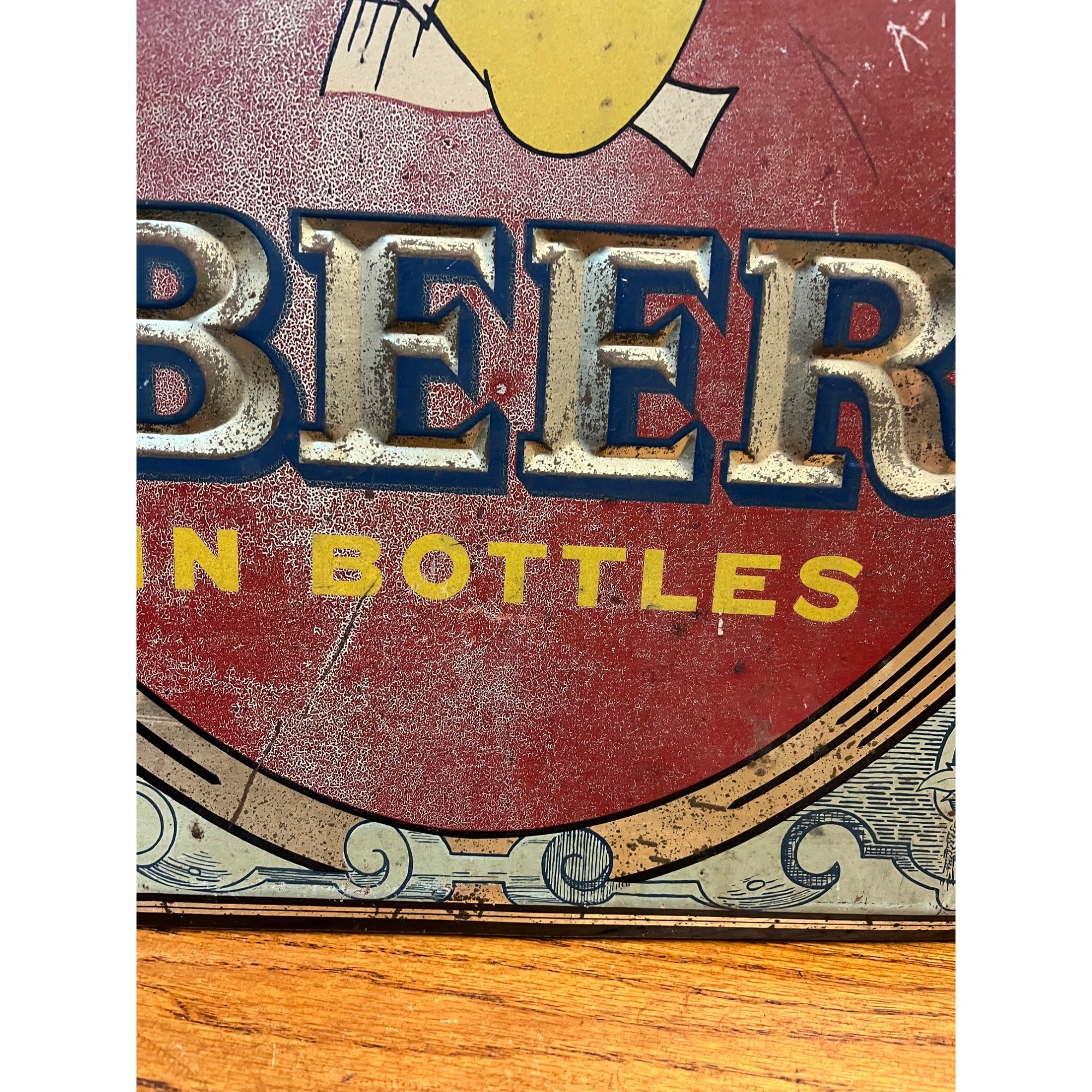 Vintage Old Milwaukee Beer Tin-Over-Cardboard TOC Advertising Bar Sign