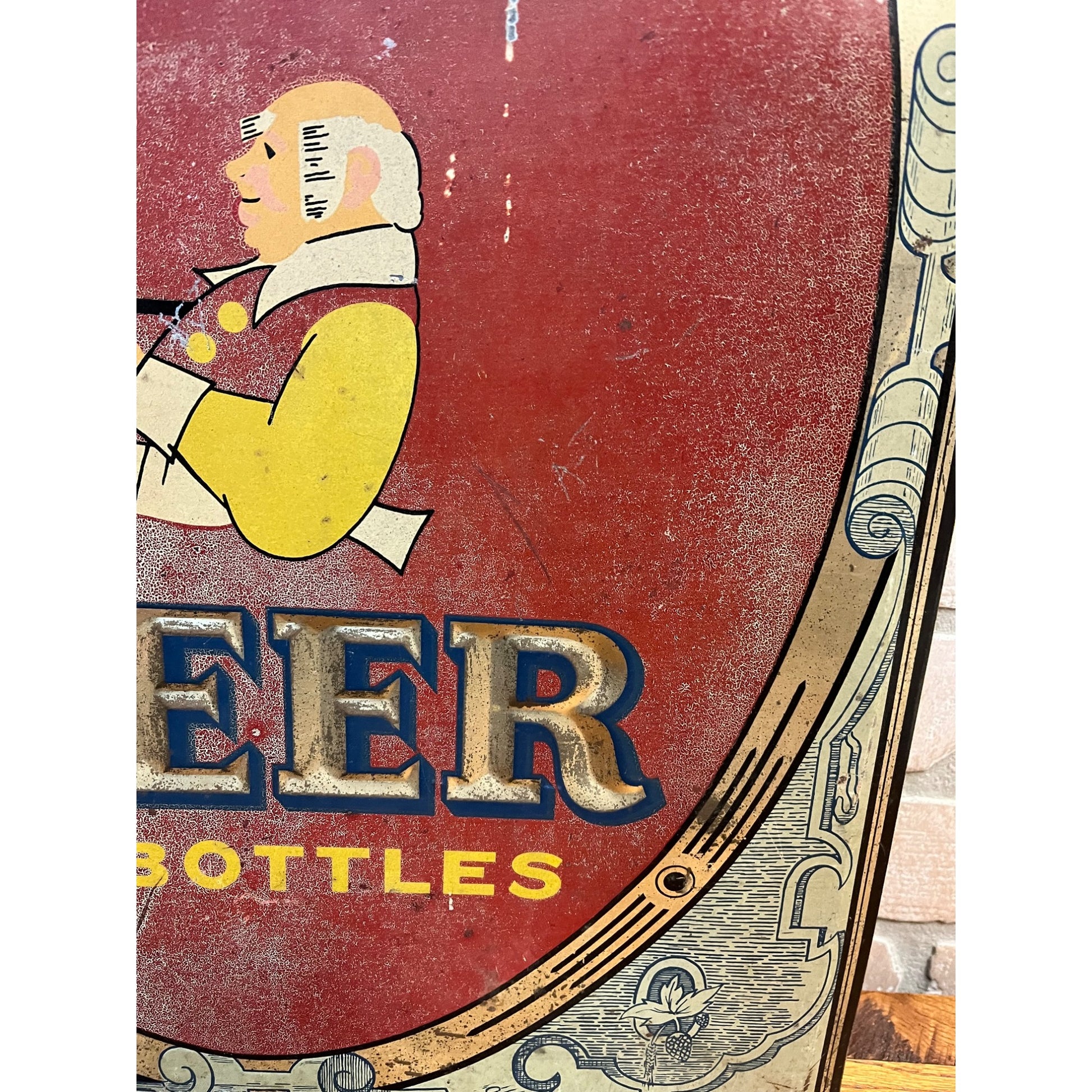 Vintage Old Milwaukee Beer Tin-Over-Cardboard TOC Advertising Bar Sign