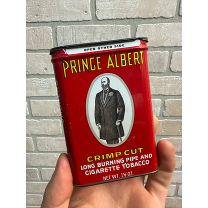 PRINCE ALBERT IN THE CAN CRIMP CUT TOBACCO RED TIN 1 1/2 Oz 1960-1963 Empty