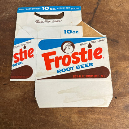 1960sFrostie Root Beer Soda 6-Pack Case Carrier Box 10oz Bottles