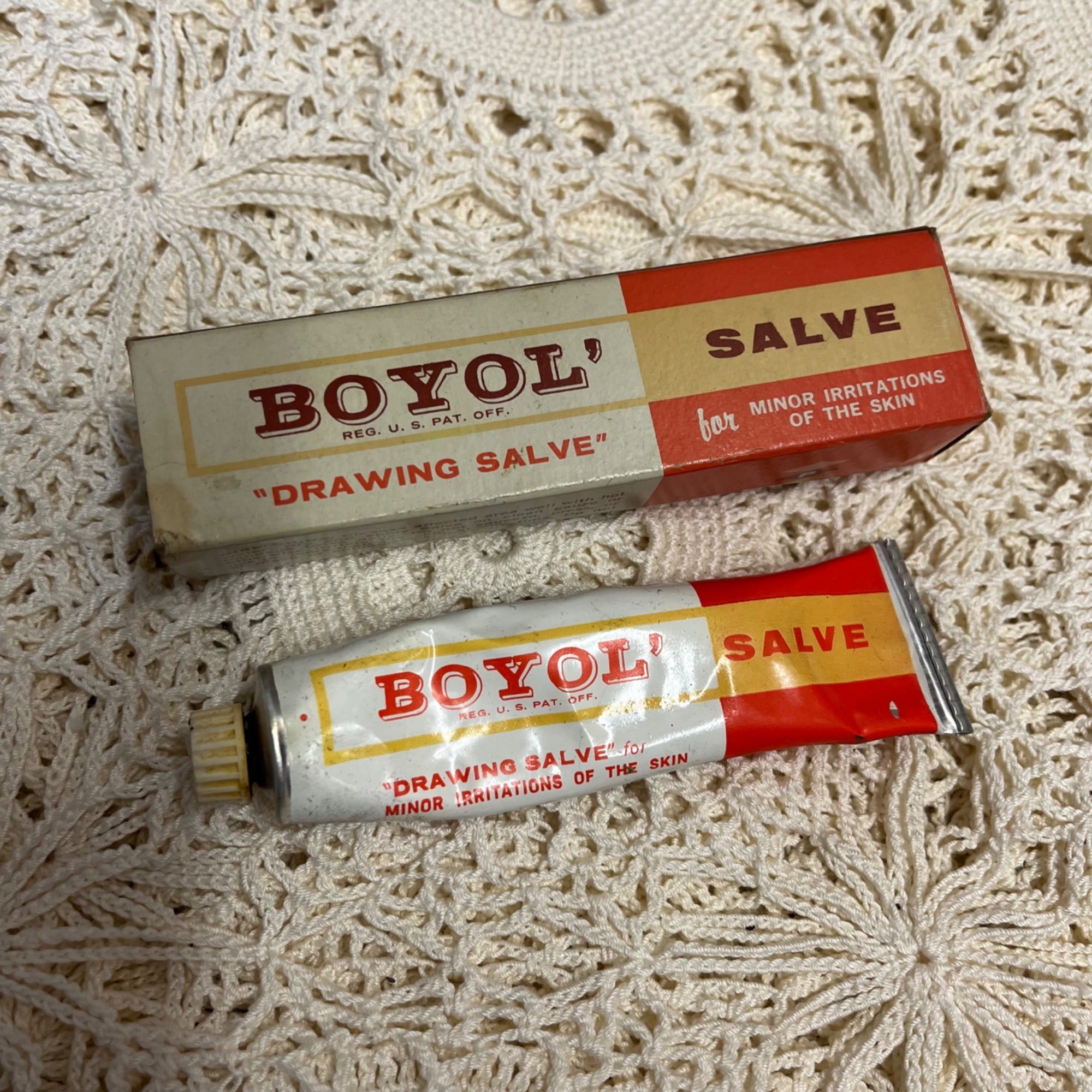 Vintage Boyol Drawing Salve Medicine Tube w/ Box Skin Irritations Pfeiffer Co