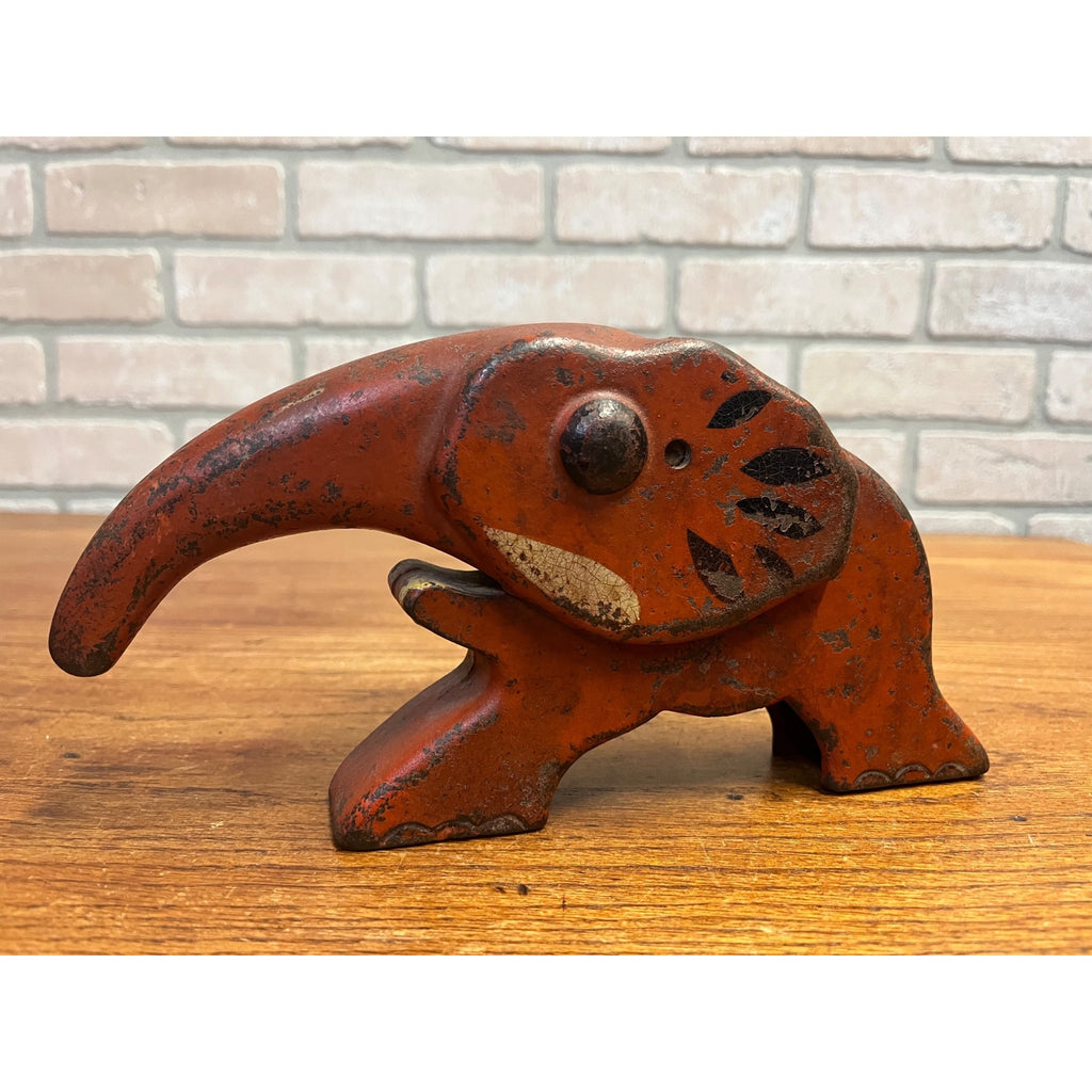 Vintage Vindex Red Cast Iron Elephant Nutcracker Original Paint