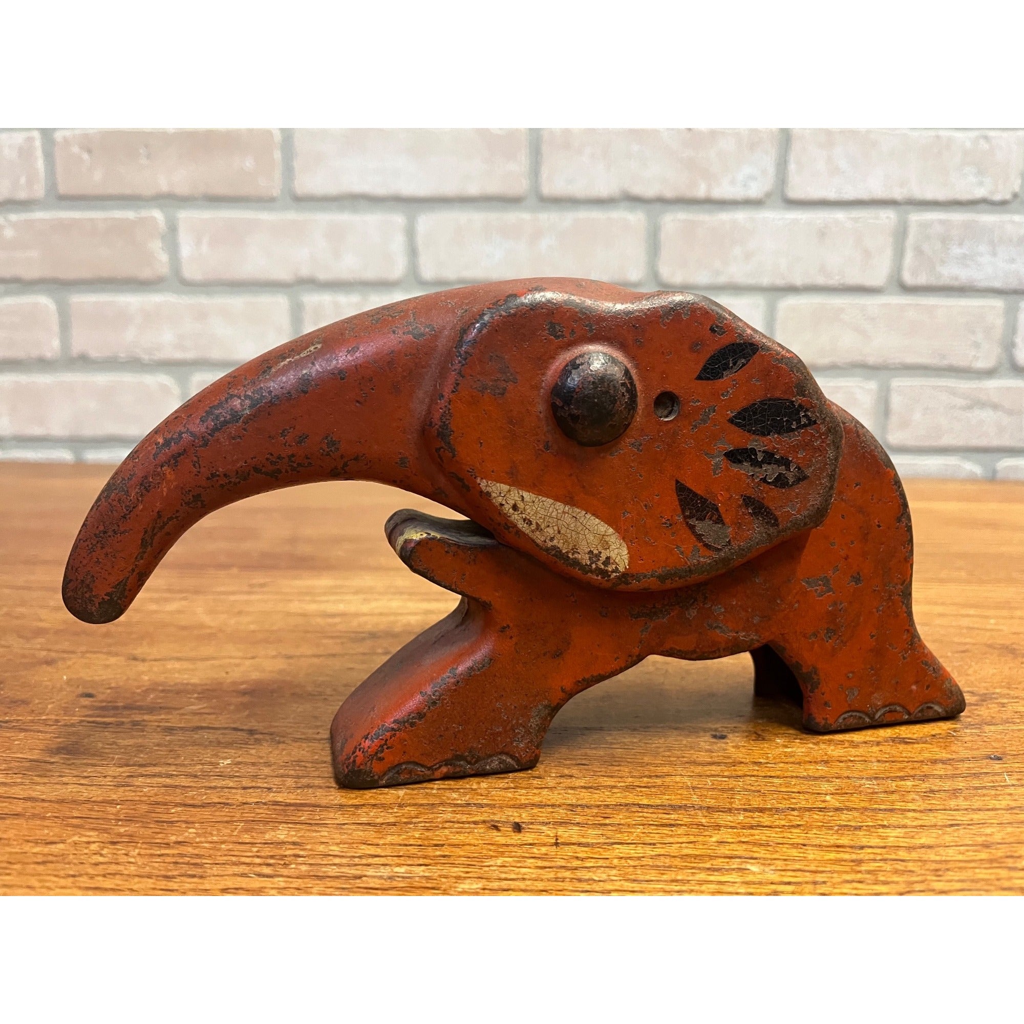 Vintage Vindex Red Cast Iron Elephant Nutcracker Original Paint