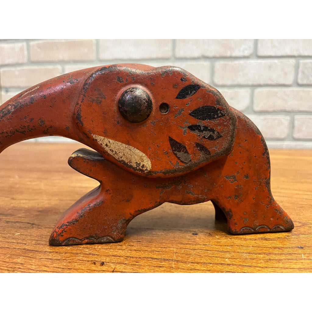 Vintage Vindex Red Cast Iron Elephant Nutcracker Original Paint