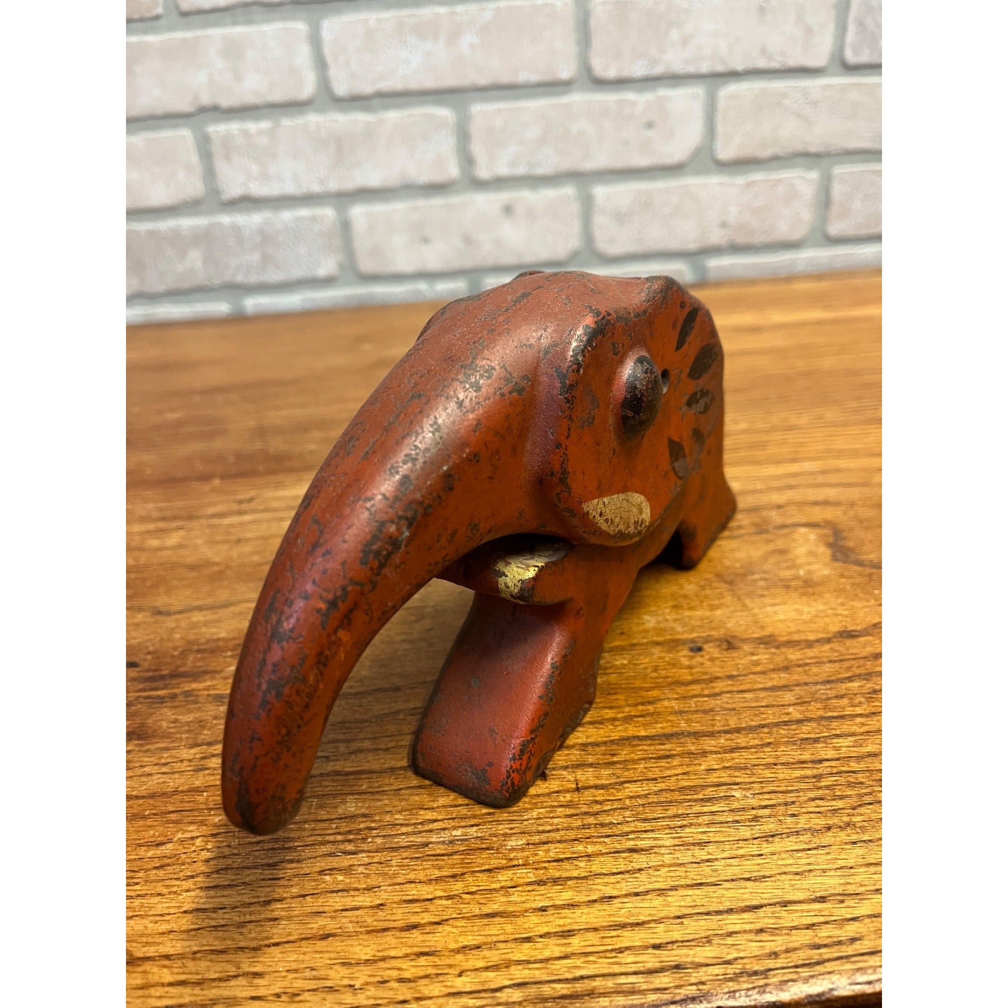Vintage Vindex Red Cast Iron Elephant Nutcracker Original Paint
