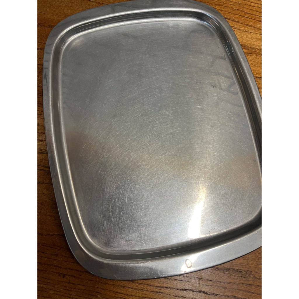 Vintage 1960s MCM Stainless Steel Serving Tray Old Hall 16" x 12.5"