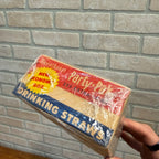 Vintage 1950s Sweetheart Party-Pak Drinking Straws Advertising Box w/ Straws