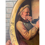 Vintage J. Leinenkugel Brewing Co. Man With Beer Stein Oval Metal Serving Tray Chippewa Falls, WI