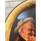 Vintage J. Leinenkugel Brewing Co. Man With Beer Stein Oval Metal Serving Tray Chippewa Falls, WI