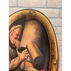 Vintage J. Leinenkugel Brewing Co. Man With Beer Stein Oval Metal Serving Tray Chippewa Falls, WI