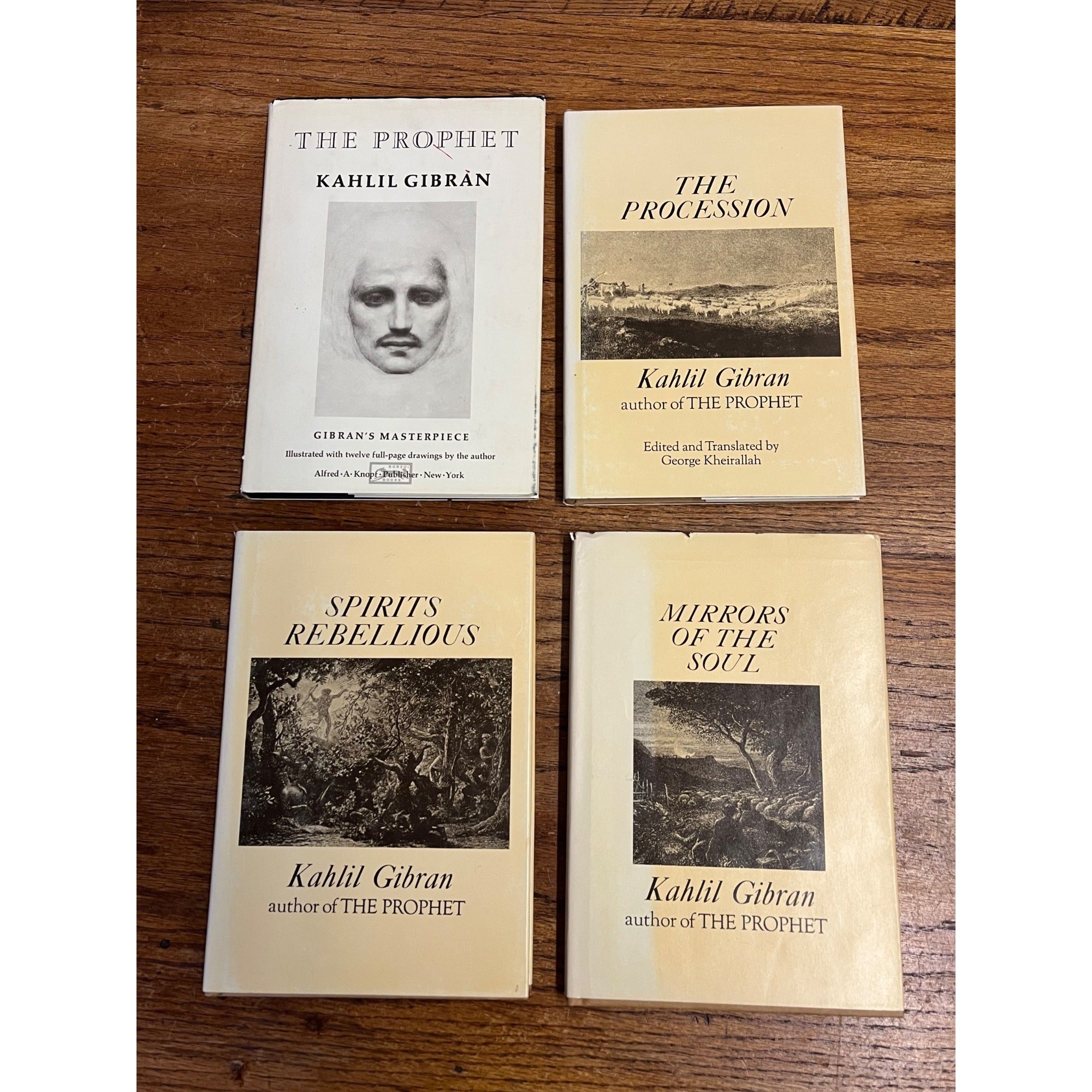 Lot 4 Kahlil Gibran Books Prophet, Procession, Spirits Rebellious, Mirrors Soul