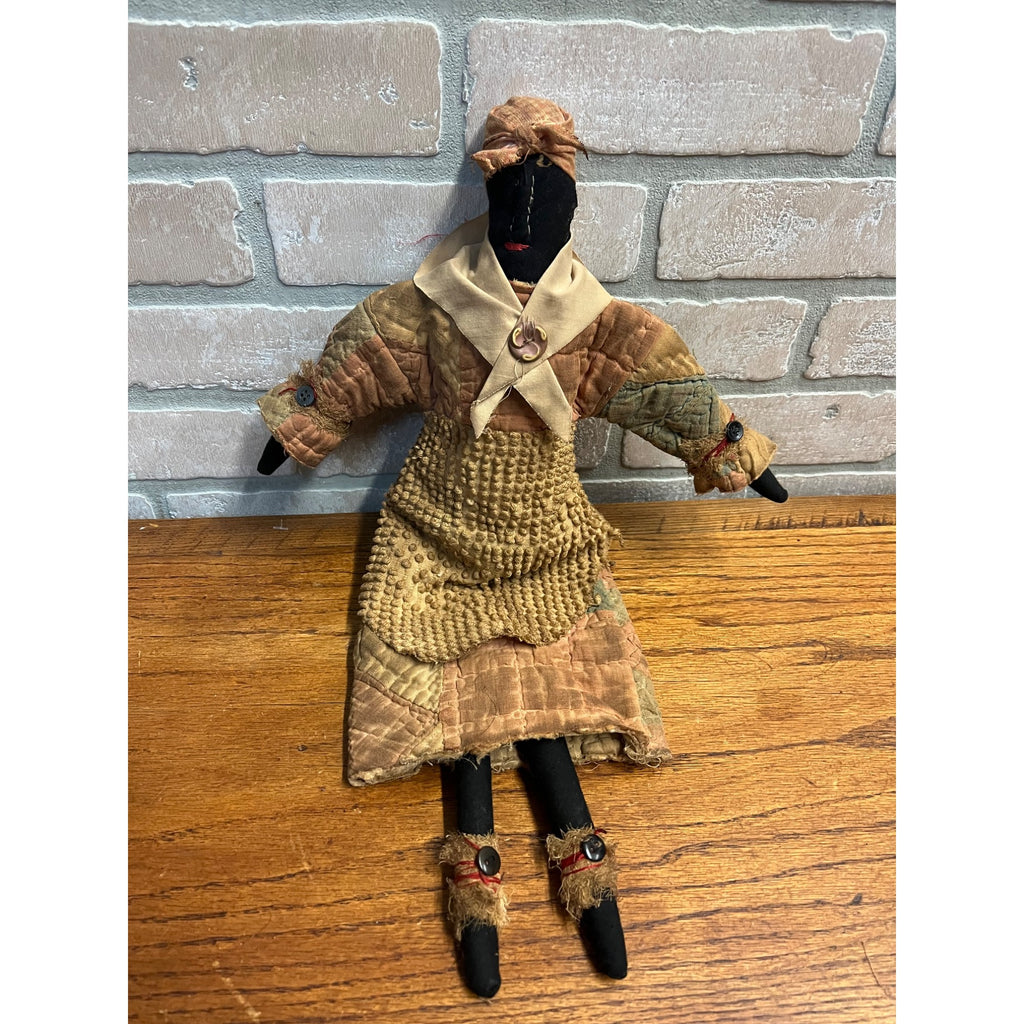Primitive Black African American Folk Art Rag Doll Handmade Vintage Antique
