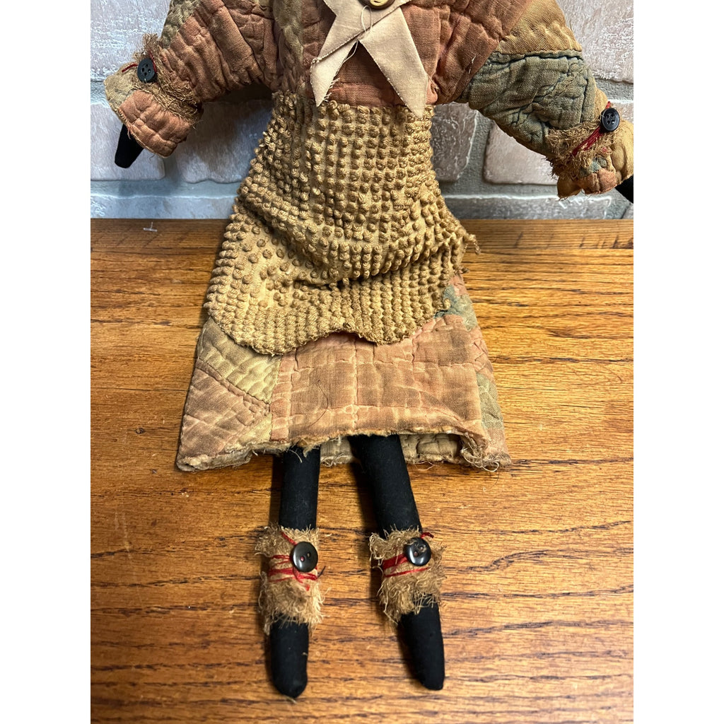Primitive Black African American Folk Art Rag Doll Handmade Vintage Antique