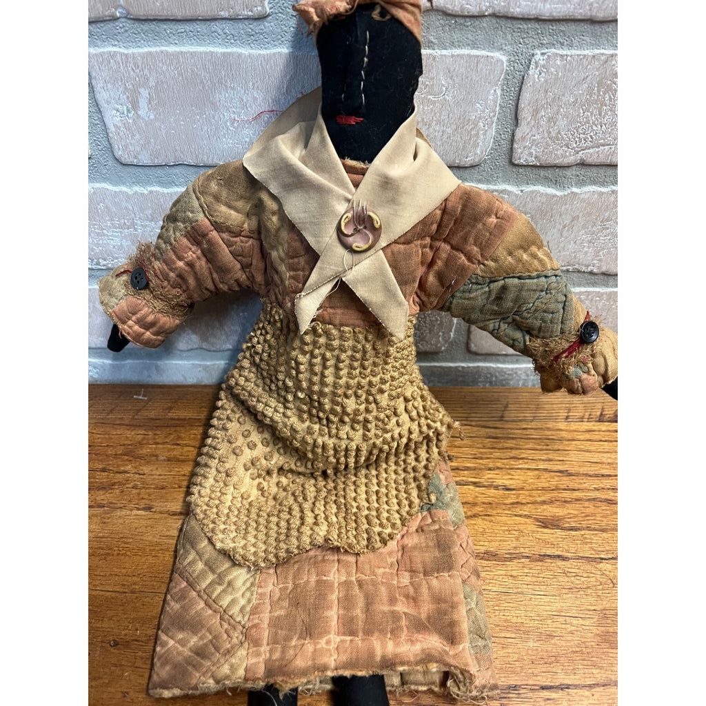 Primitive Black African American Folk Art Rag Doll Handmade Vintage Antique