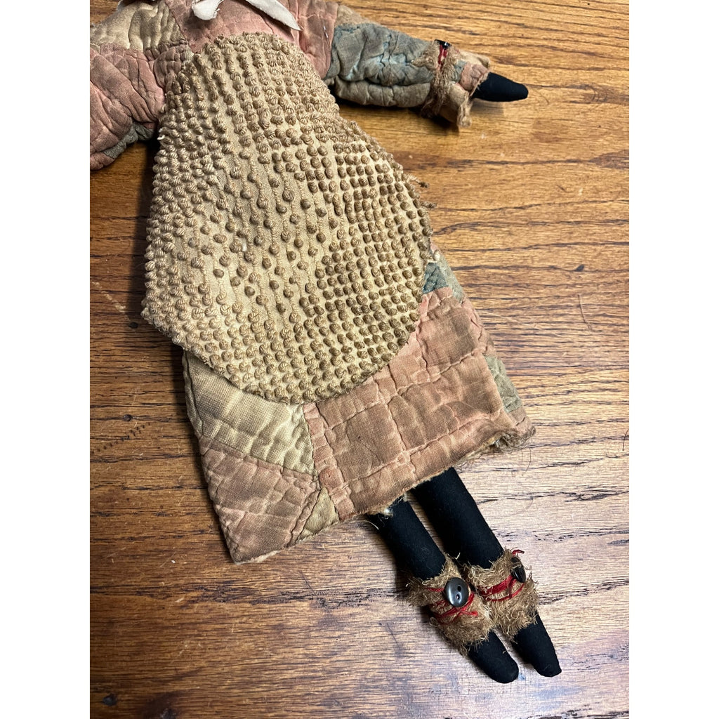 Primitive Black African American Folk Art Rag Doll Handmade Vintage Antique