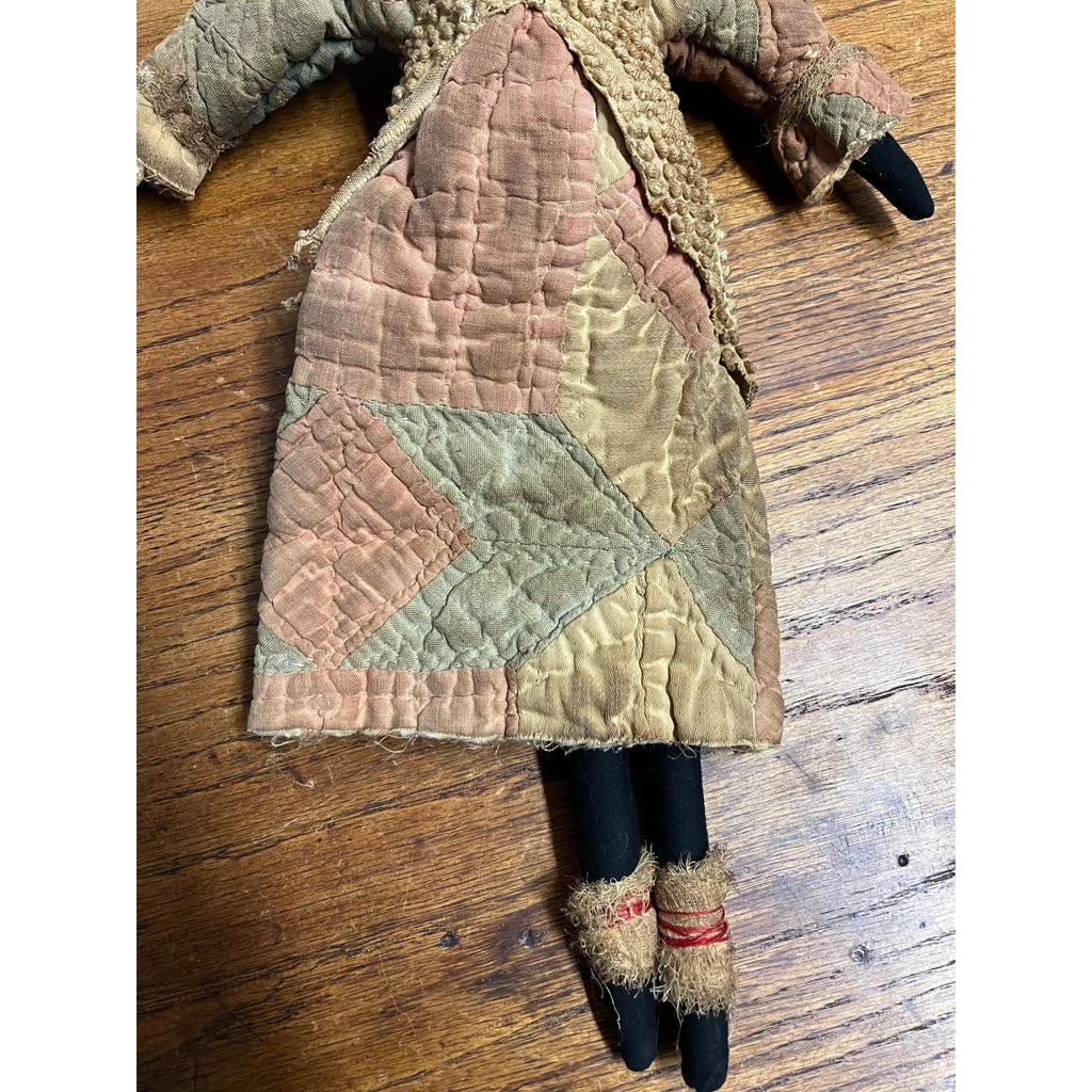 Primitive Black African American Folk Art Rag Doll Handmade Vintage Antique