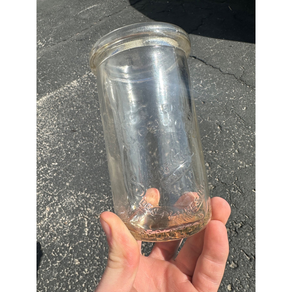 Vintage Suburban Dairy Des Plaines, Illinois Cottage Cheese Jar Glass Milk Dairy