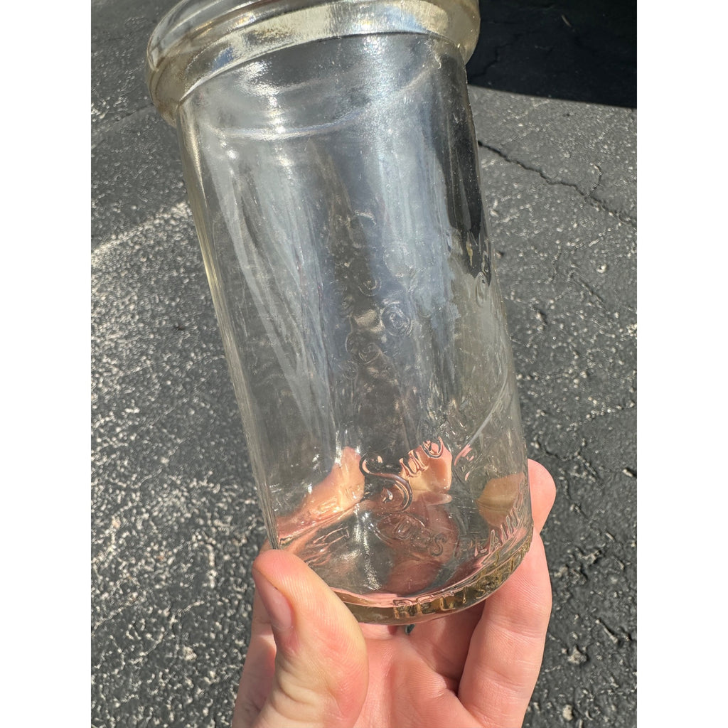 Vintage Suburban Dairy Des Plaines, Illinois Cottage Cheese Jar Glass Milk Dairy