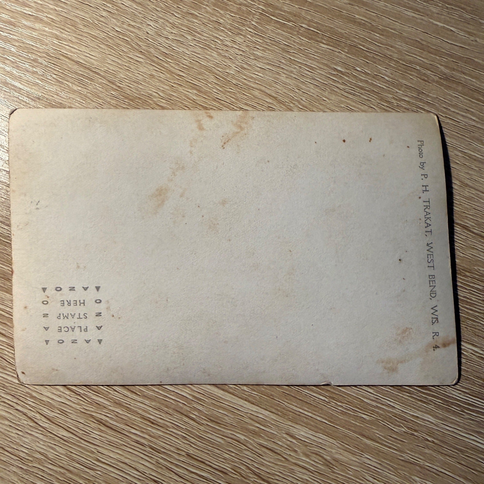 RPPC Postcard West Bend Wis PH Trakat Family Photo Portrait